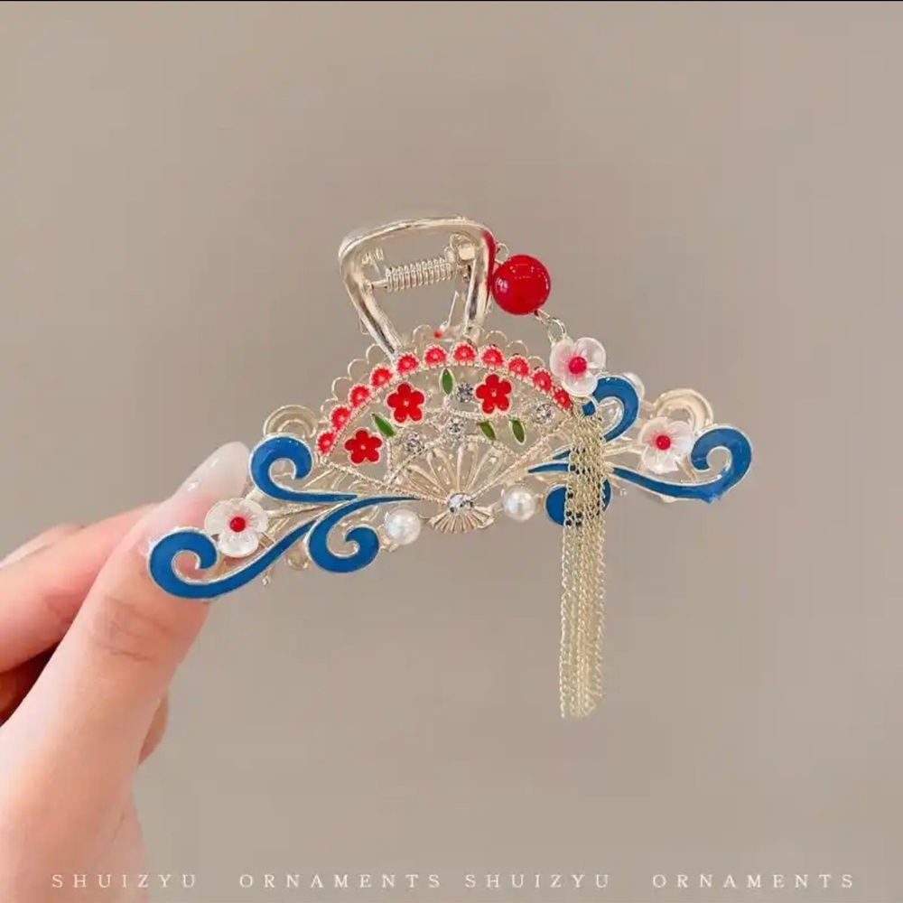 Metal Tulip Rhinestones Hair Claw Eegant Clip Barrette Hairpin dragon music note